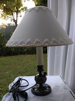 Antik bronz asztali lámpa ernyővel!