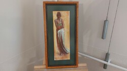 (K) Lajos Csáky's beautiful juried painting 31.5x59 cm with frame, the picture 15x45 cm