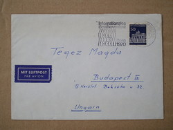 1970. Nszk airmail from Bonn - Brandenburg gate 1966. With 50Pf stamp, Beethovenfest stamp