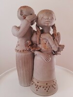 Éva Kovács (1937-2017) courtship, large ceramic figure
