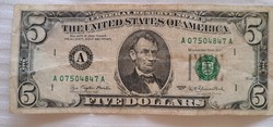 Five dollars 1977 rare green stamp.