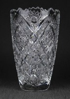 1O850 old polished crystal vase 16 cm