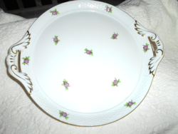 Herend eton (peach flower) pattern large serving bowl with handle 31.5 cm
