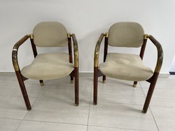 Sass karszék iparművészeti retro fotel modern mid century jávorfa réz antik