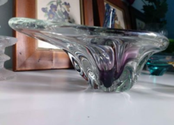 Hatalmas súlyos vintage üveg tál 35,5 cm