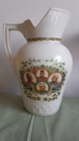 Old hard porcelain jug with a picture of Ferenc József, 22 cm.