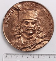 Ferenc Rákóczi bronze plaque - modern - diameter 9 cm