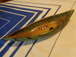 Certified Hungarian ceramic table centerpiece, signed KOR, 33 x 10 cm