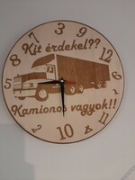 Wooden truck wall clock
