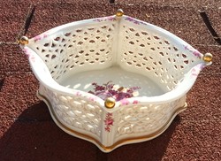 Winterling openwork basket weave pattern centerpiece bowl
