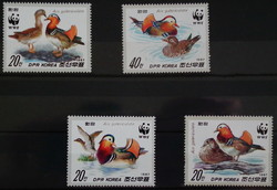 1987. Észak-Korea - WWF - Mandarinkacsák / mandarinrécék bélyegsor Mi 2865-68