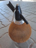 Old, retro metal mesh spherical soda siphon for sale