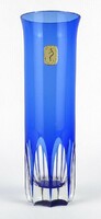 1O824 blue marked German harzkristall crystal vase 21.5 Cm