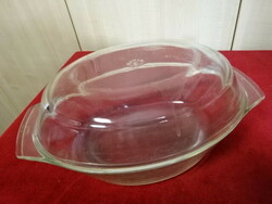 Oval Jena bowl with lid, length 32 cm. Jokai.