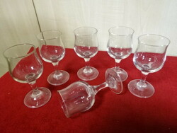 Brandy glass with stem, height 10 cm, six pieces for sale. Jokai.