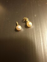14 carat cultured pearl earrings