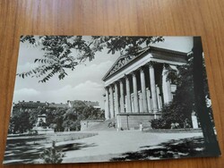 Old postcard, Budapest, national museum, postal clerk