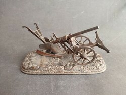 Antique bronze plow model table decoration - ep