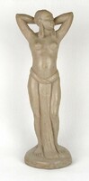 1O880 Balogh : Beduin kerámia női akt szobor 41 cm
