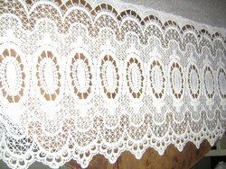 Beautiful vintage white lacy panoramic curtain