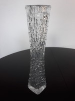 Oberglas Ausztria texturált felületű karcsú üveg váza, 35 cm