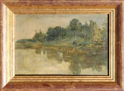 Gyula Sándor-Háry Novák: waterside landscape, 1912