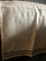 Woven, congre, table cloth with cross-stitch embroidery, napkin, tea towel, towel.