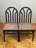 Set of 2 Folded Wooden Dining Chairs from Around 1980 in Brown