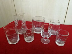 Seven mixed glass glasses. Its height is 6-11 cm. Jokai.