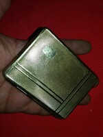 Antique silver plated metal cigarette box with dosed cigarette case box as shown