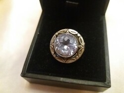 Ezüst gyűrű kék kővel