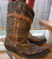 42 western boots with snakeskin pattern