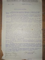 Nagykőrösi Izraelita Hitközség Alkalmaztatási szerződés főkántor 1933-ból