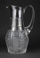 1O908 old decorative polished crystal jug 22.5 Cm