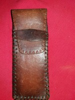Old 1970s teacher status symbol craftsman leather pen, iron holder 2 correct as shown