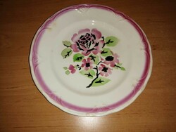 Régi Gránit virágmintás lapostányér - átm. 22,5 cm (n)