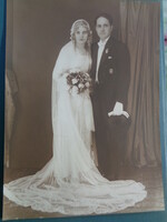 Esküvői fotó  a 10 es évekből  ,  17 x 23 cm .