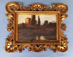Festmény olasz tájkép