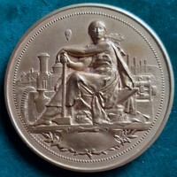 F. Vernon: allegory of industry, large gilt French medal