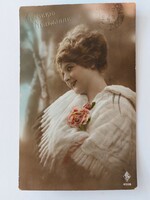 Régi képeslap 1920 női fotó levelezőlap