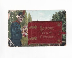 Military commemorative greeting postcard-leporello 1900, postal clean
