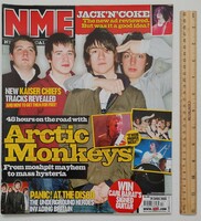 NME magazin 06/4/29 Arctic Monkeys Jarvis Cocker Grindie Red Hot CP NY Dolls Giant Drag Panic Disco