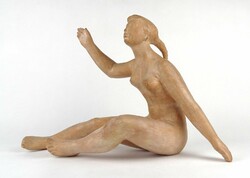 1P001 Kucs Béla : Terrakotta női akt szobor 35 cm