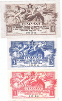 Hungary vouchers 1-5-10 crowns for the workers of the gun and gun factory 1919 unc