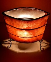Bőr  kovácsoltvas asztali lámpa ALKUDHATÓ design