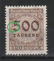 Misprints, curiosities 1305 (reich) mi 313 a p ht 3.00 euros postmark