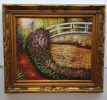 Claude Monet, csodás festmény reprodukció, festőkéses, vastag festékréteggel készült 80x70 cm!