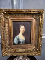 Biedermeier female portrait, oil on canvas painting