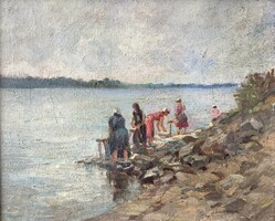 Csertő Ferenc - Mosónők a vízparton