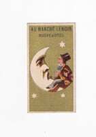 Lenoir market antique litho advertising collector's card, 7.3 x 4 cm small